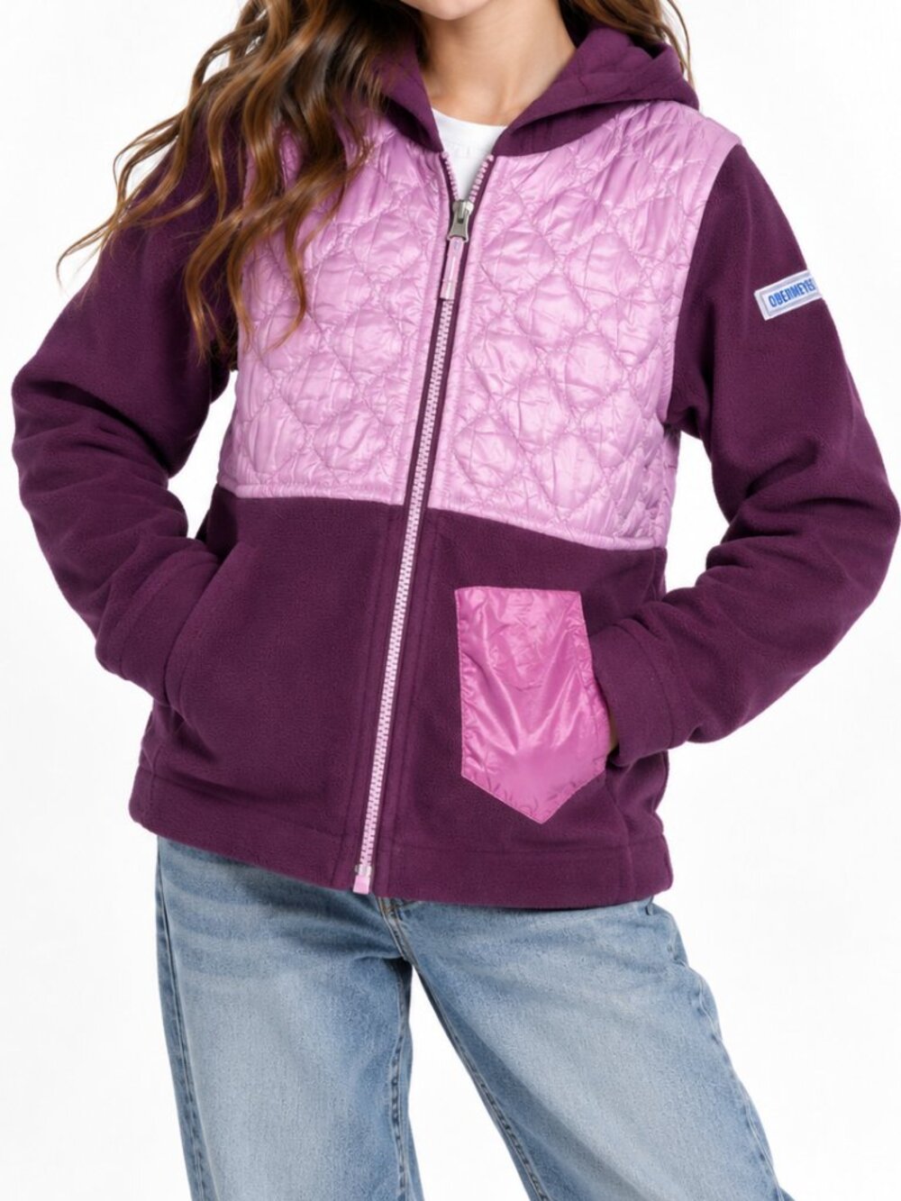 OBERMEYER Hayden Hybrid Fleece Jacket Purple Girls Large